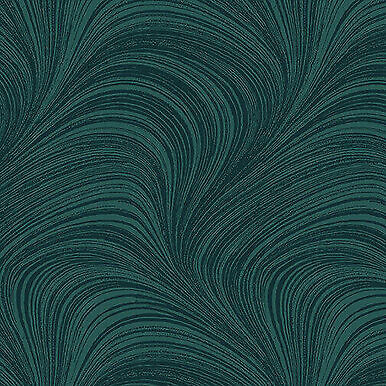 Wave Texture Teal  Cotton Fabric by Benartex