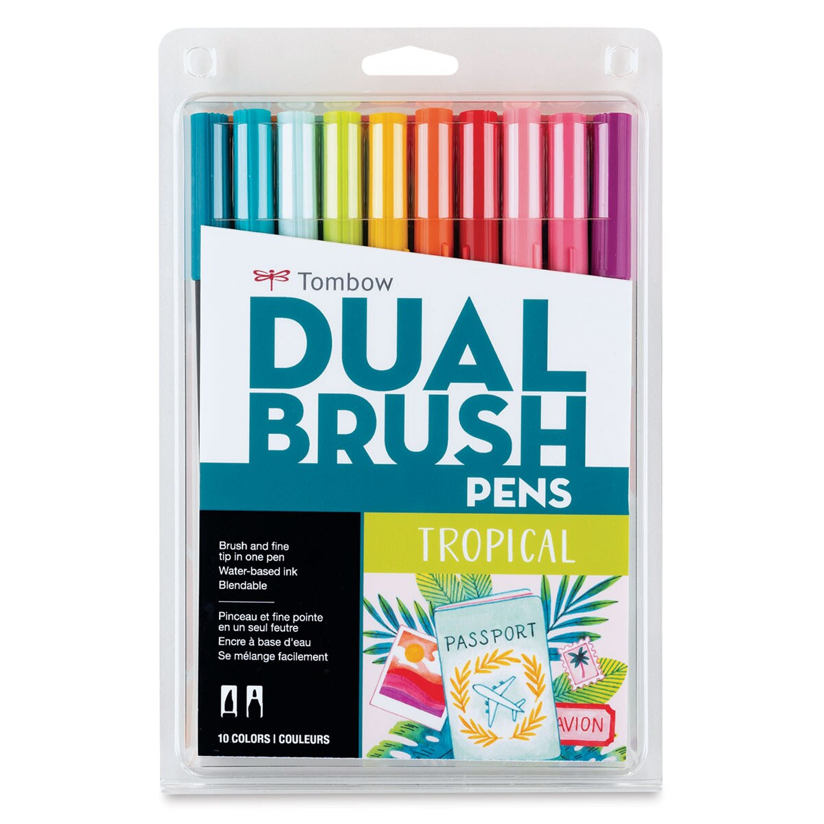 Tombow Dual Brush Pens - Tropical Colors, Set of 10