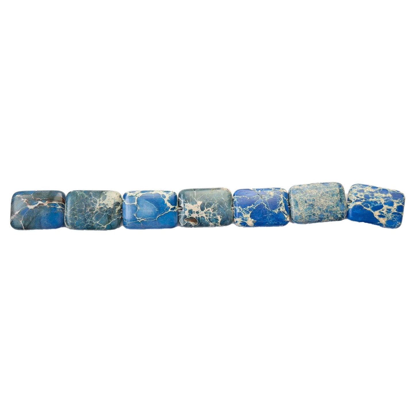 Blue Dyed Imperial Jasper Stone Rectangle 18x25mm Beads