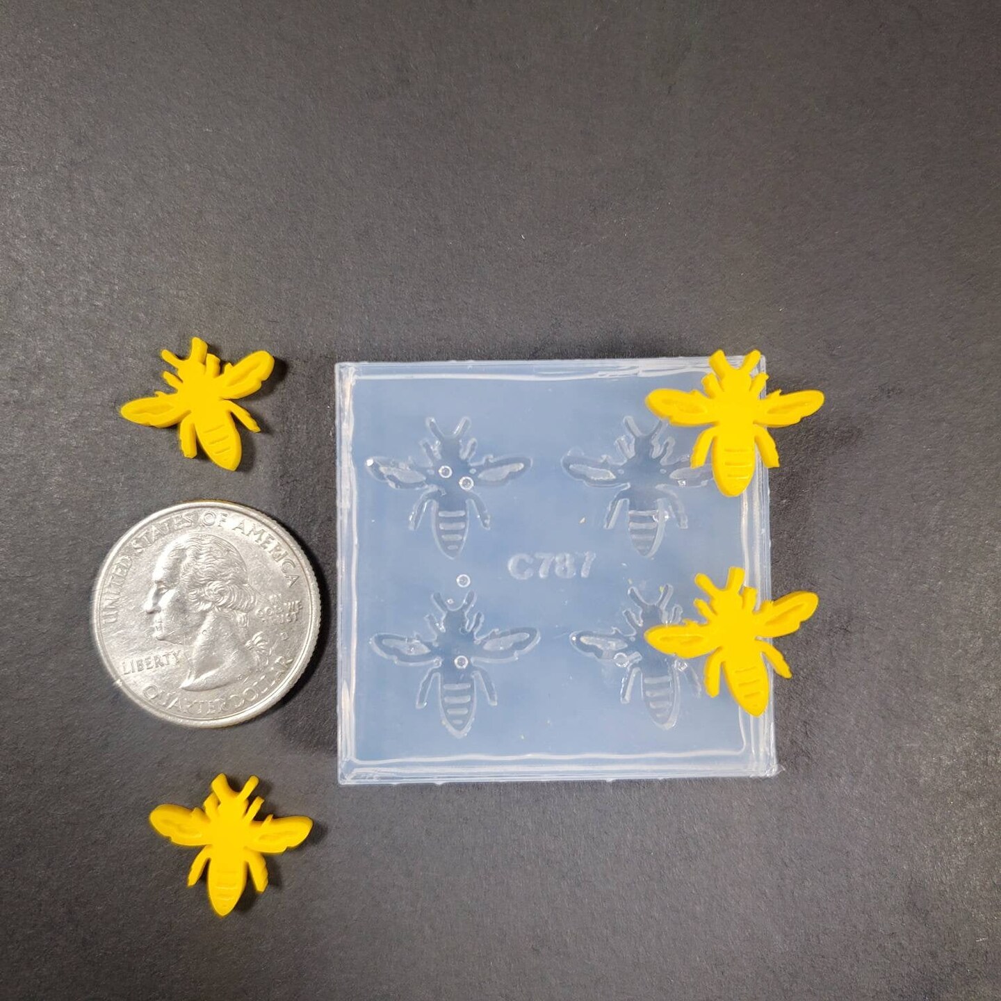 Honey Bee Stud Earring Silicone Mold(A11)
