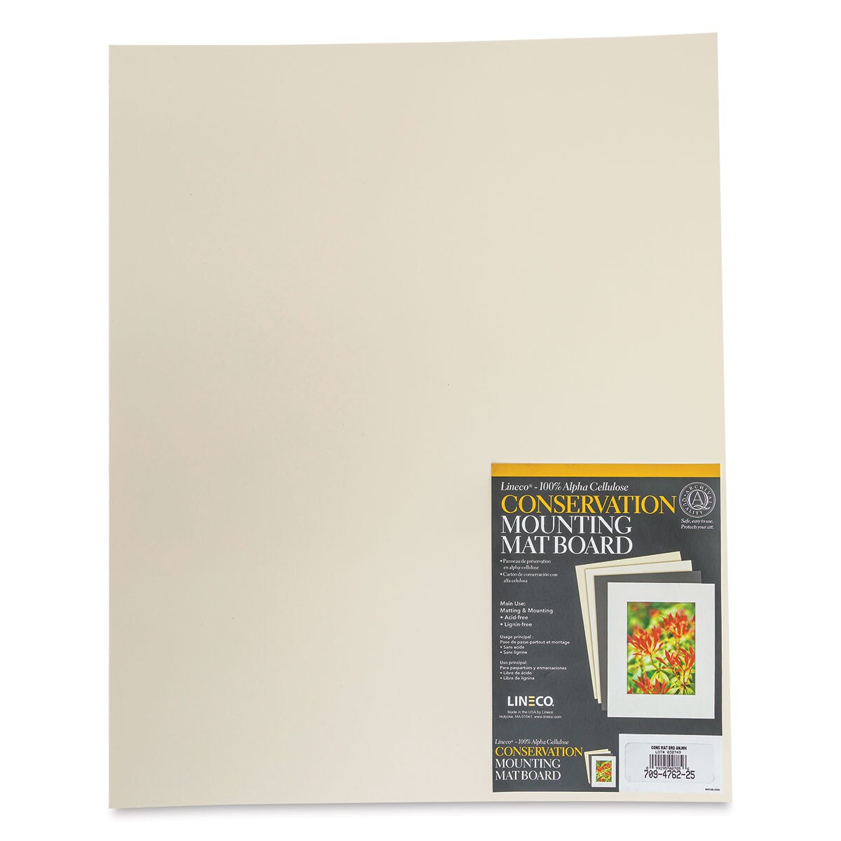 Lineco Conservation Matboard - Aged White, 4 ply, Pkg of 25, 16&#x22; x 20&#x22;