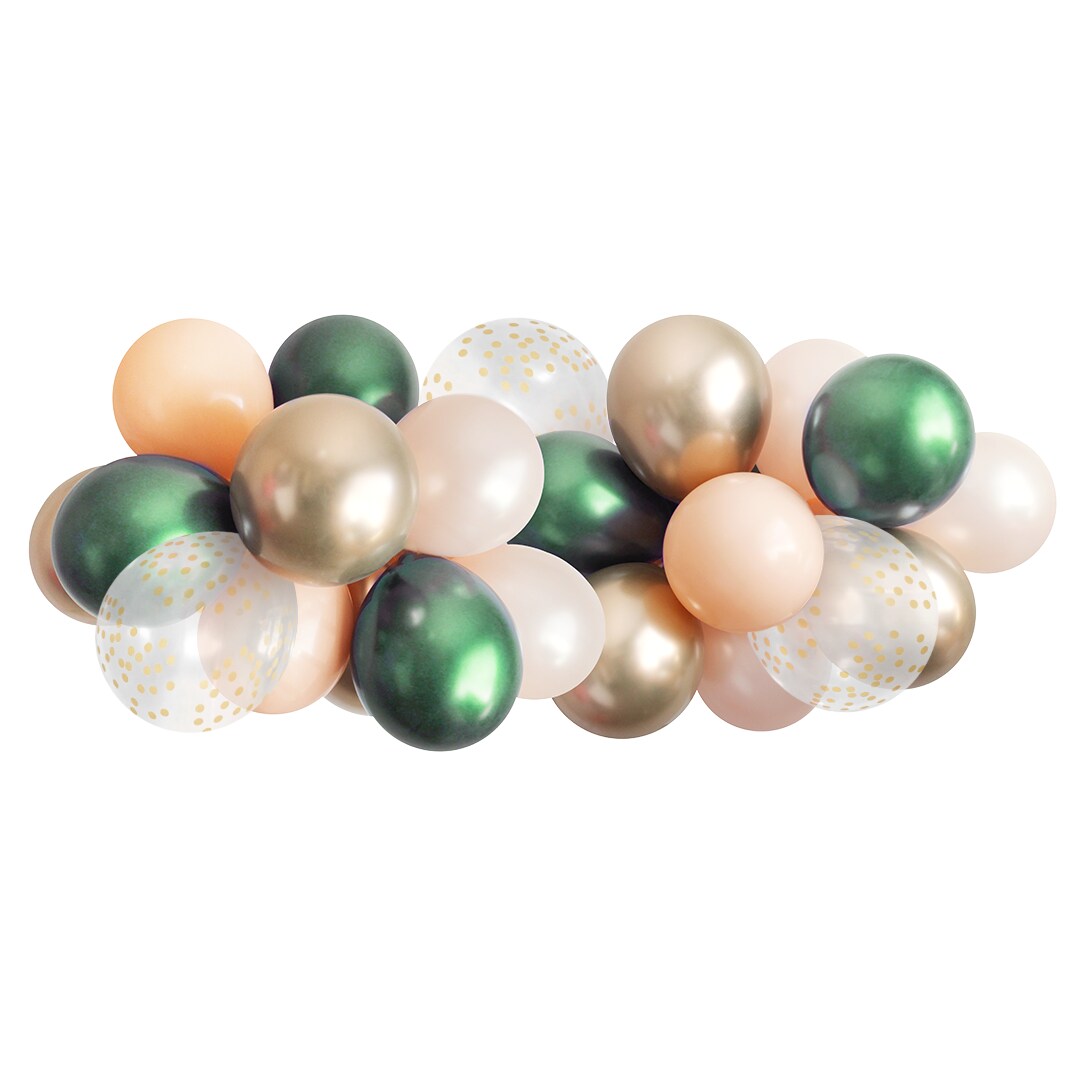 Balloon Garland - Emerald Green &#x26; Blush