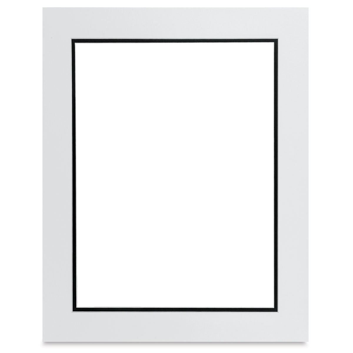 Blick Double Mat - Smooth White/Smooth Black, 16&#x22; x 20&#x22; (12&#x22; x 16&#x22; opening)