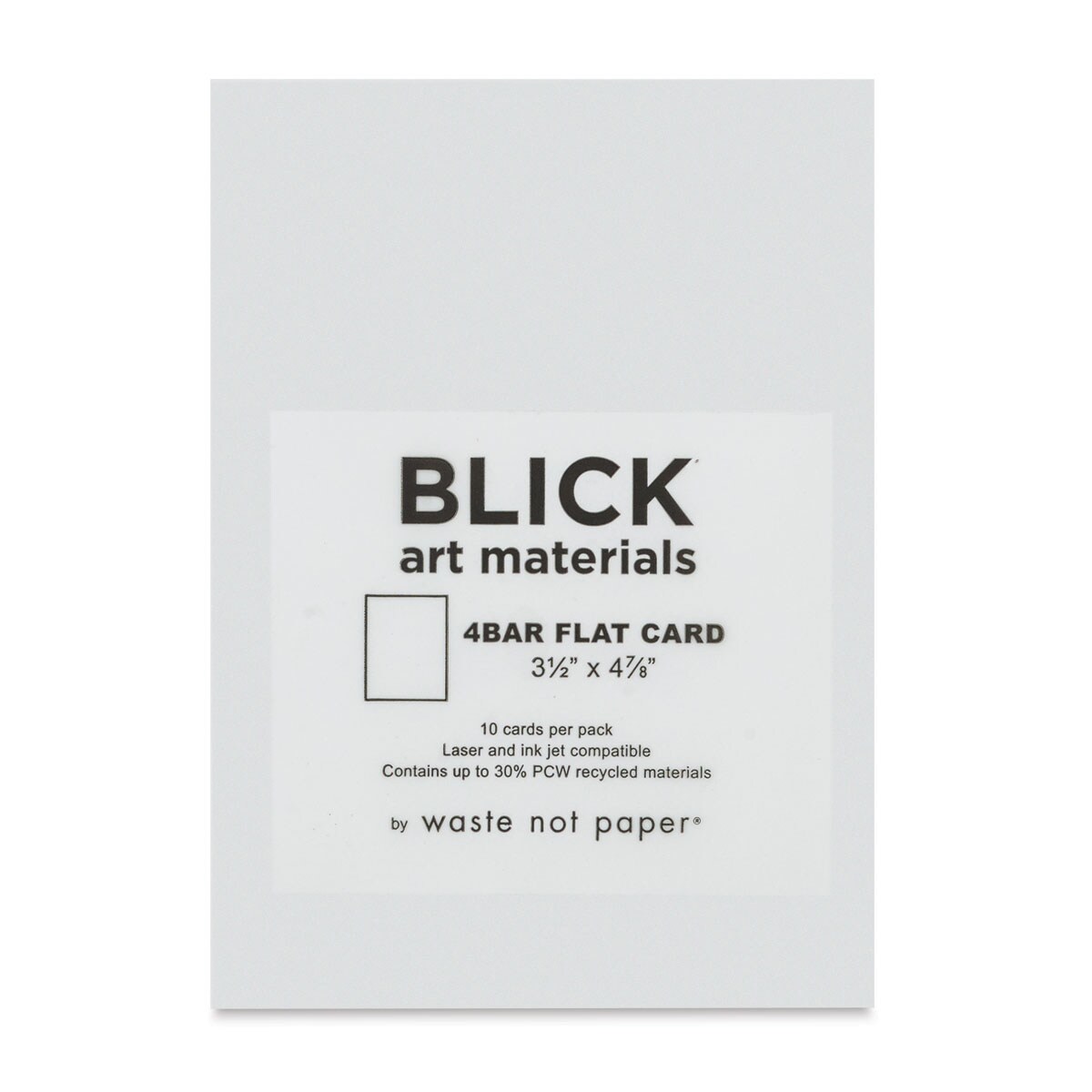 Blick Stationery - 4 Bar Flat Card, Pure White, 3-1/2" x 4-7/8", Pkg of 10