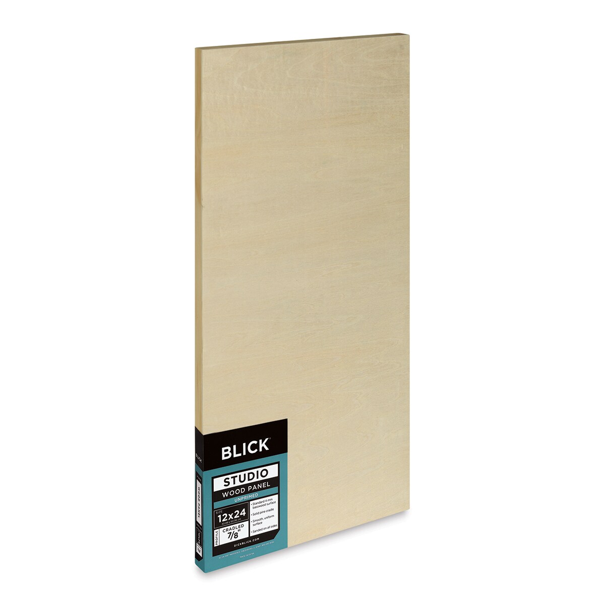 Blick Studio Artists' Wood Panel - Flat Cradle, 12" x 24", 7/8" Cradle