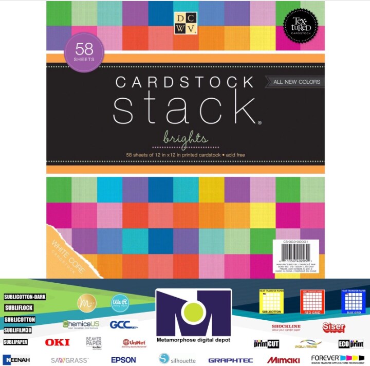 American Crafts STACKS - DCWV - 12 X 12 - BRIGHTS (58 SHEETS) CS-003-00001