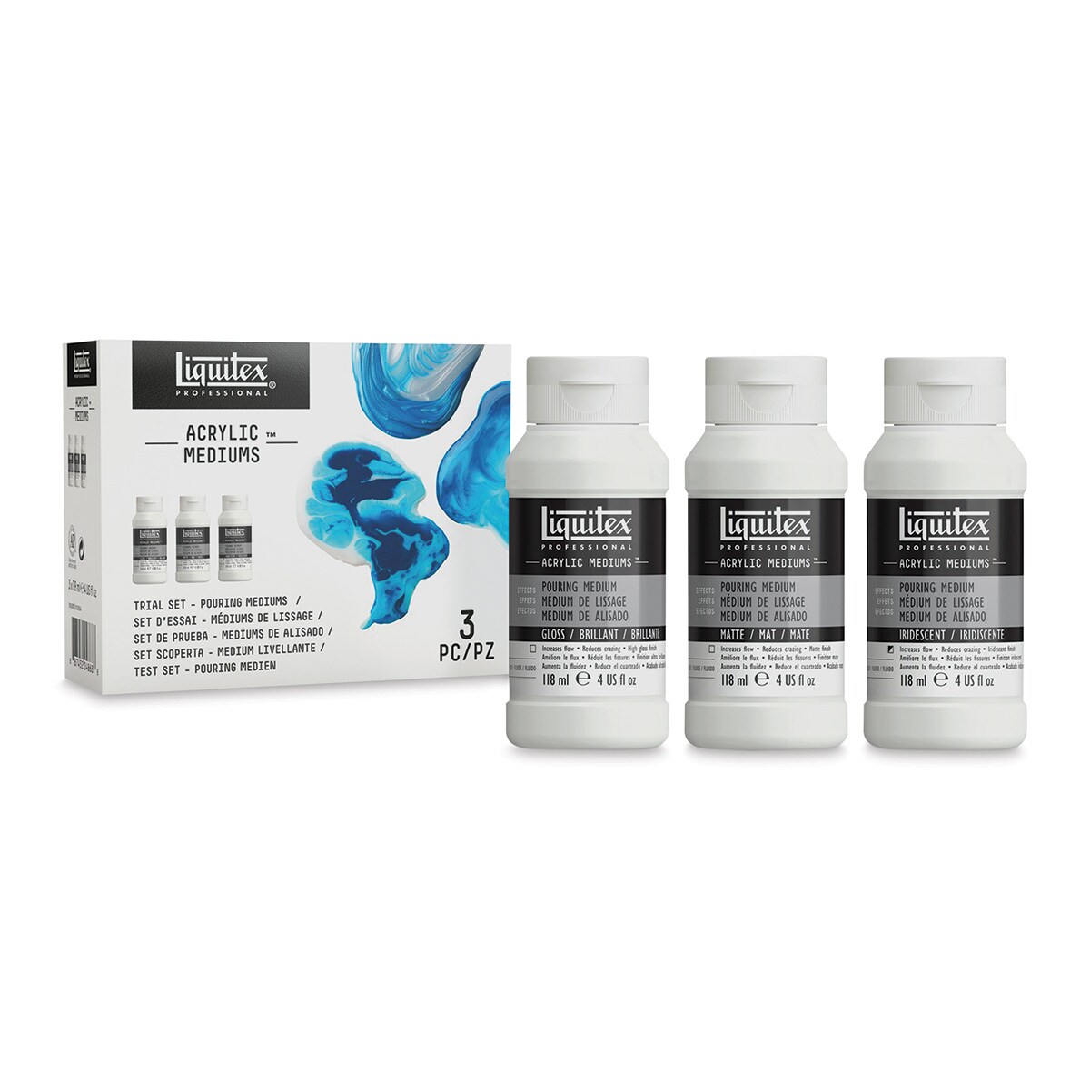 Liquitex Effects Pouring Medium - Trial Set of 3, Bottles