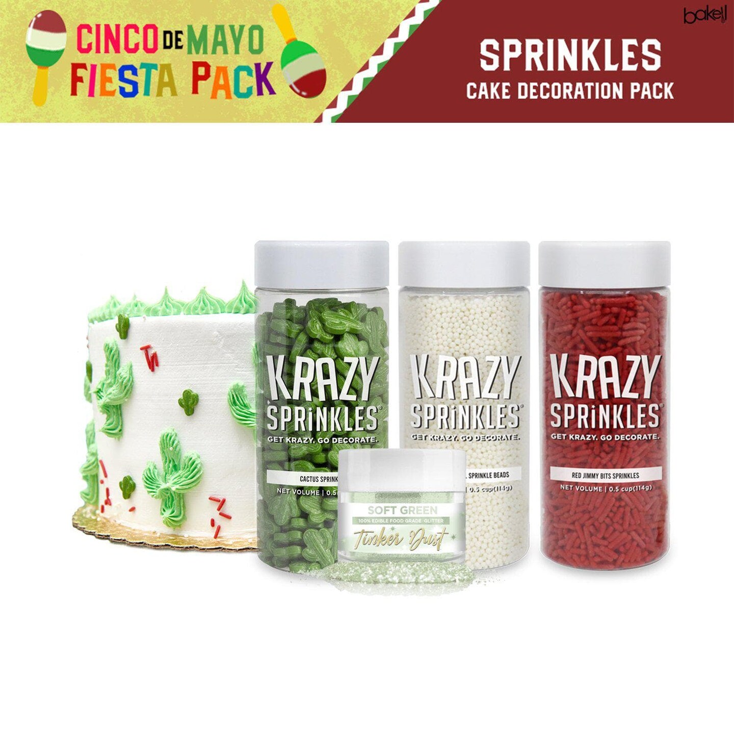 Cinco de Mayo Sprinkles Cake Decoration Fiesta Pack Collection Baking Gift Set (4 PC SET) Michaels