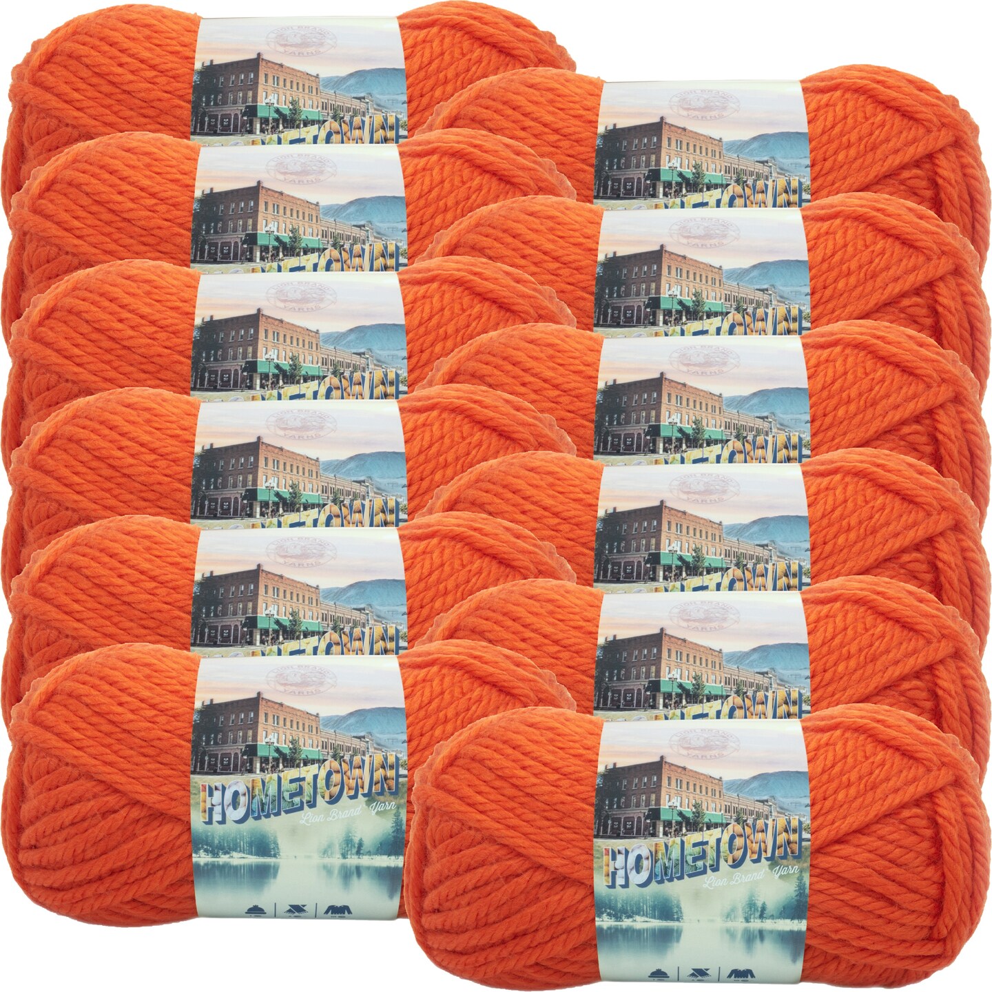 (12 Pack) Lion Brand Yarn Hometown Yarn, Syracuse Orange