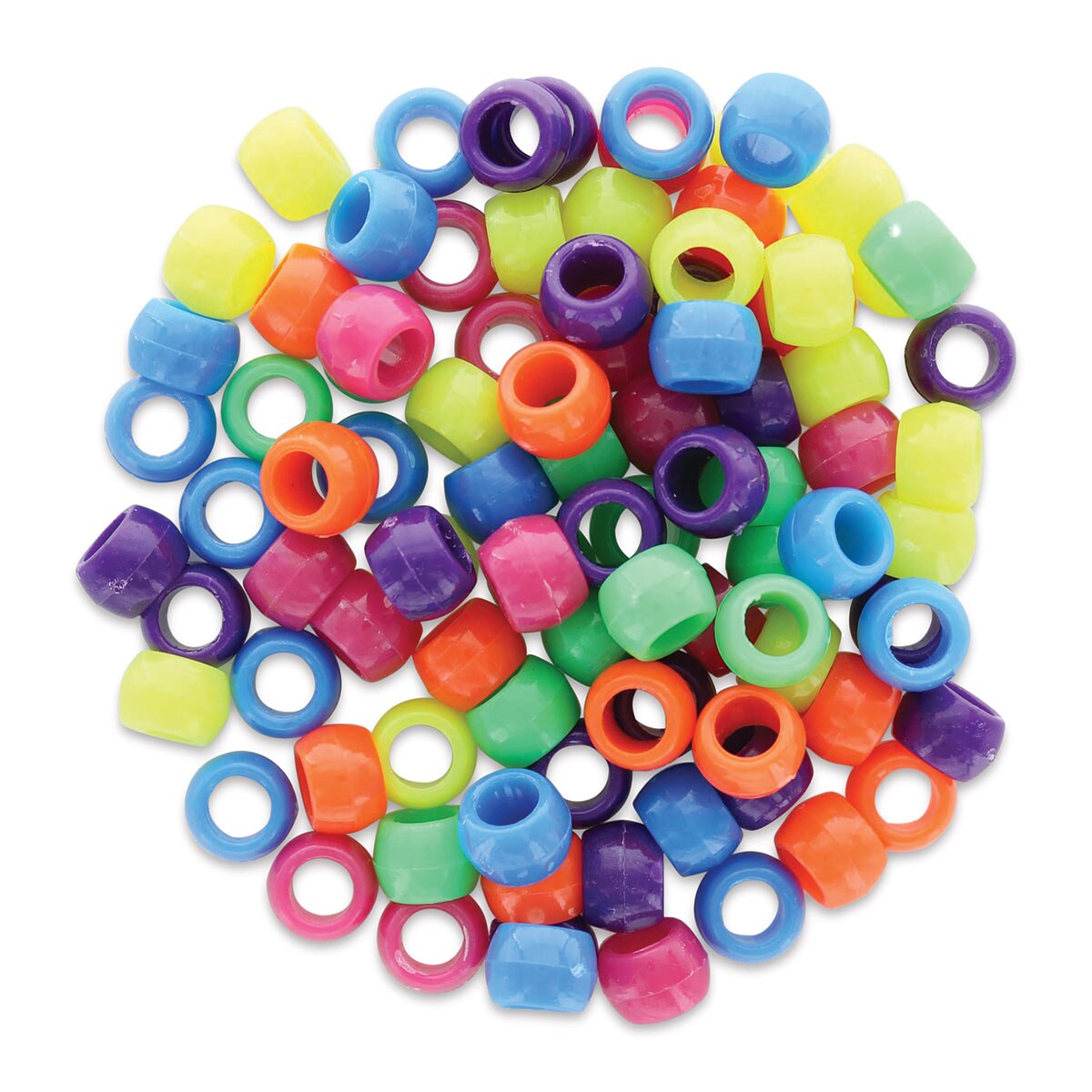Colorful Translucent Glitter Pony Beads (6mm x 9mm)