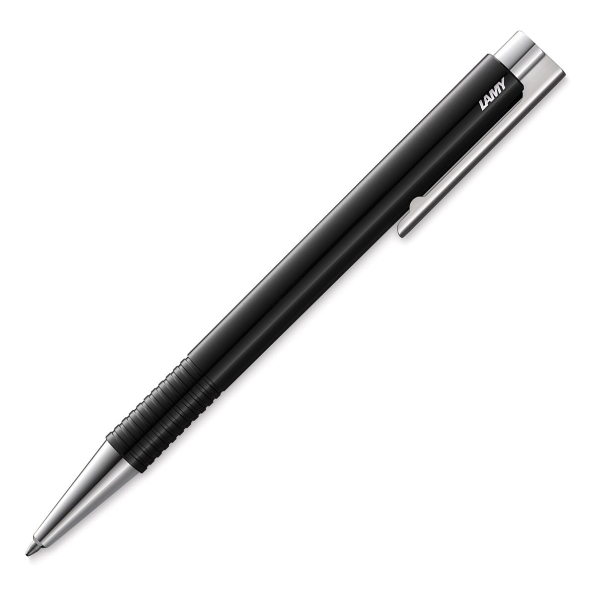 LAMY Logo M+ Ballpoint Pen 204 Made Of Unbreakable Plastic In Black With Chrome-Plated Tip And Pusher Includes Large Refill Lamy M 16 Line Width M In