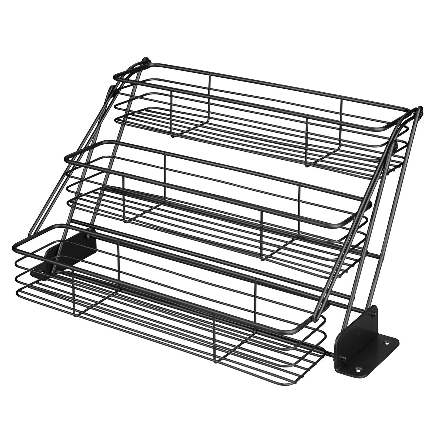 mDesign Metal 3 Tier Pull Down Spice Rack, Storage Shelf Organizer