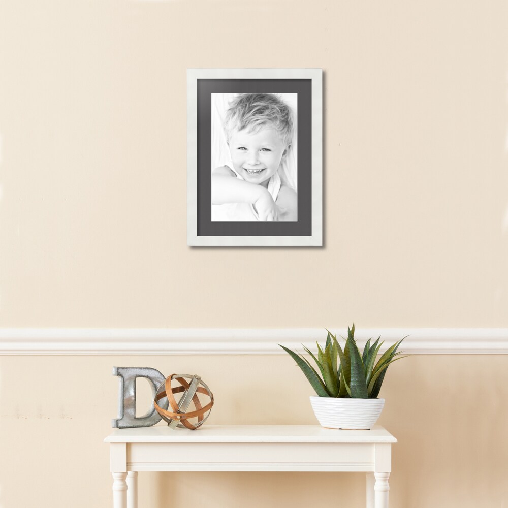 ArtToFrames Collage Photo Picture Frame with 1 - 10x15 inch Openings, Framed in White with Over 62 Mat Color Options and Regular Glass (CSM-3966-1402)
