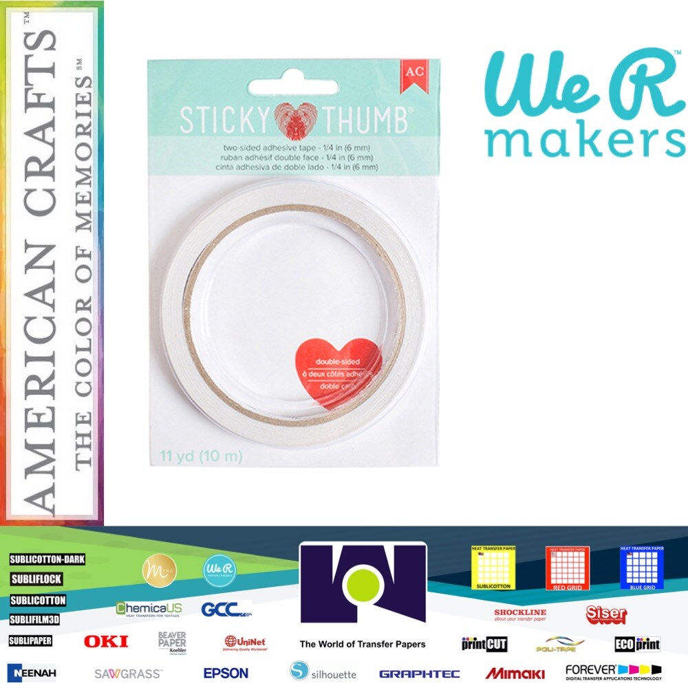 Sticky Thumb Double-Sided Tape 1/4"x11 Yards-Clear 340265 by American Crafts