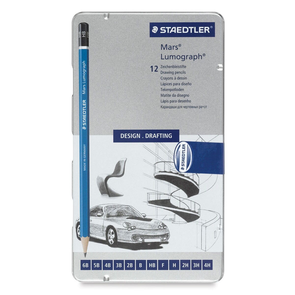 Staedtler Mars Lumograph Drawing and Sketching Pencils - Set of 12