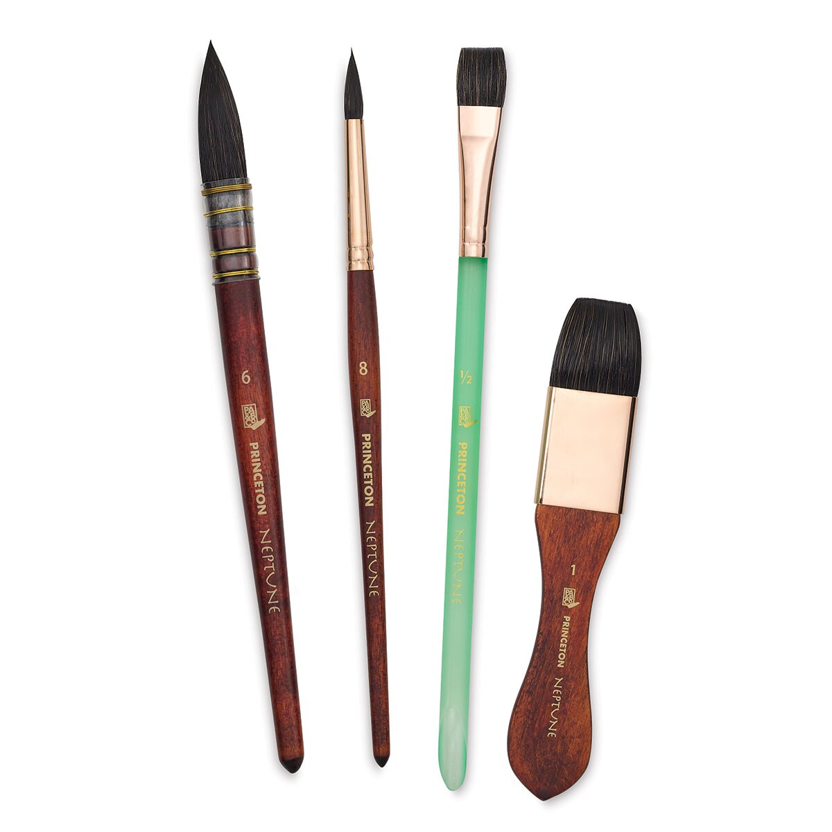 Princeton Artist Brush Co. 4750 Series, Neptune Synthetic Squirrel Brushes  - 4-Piece Set 