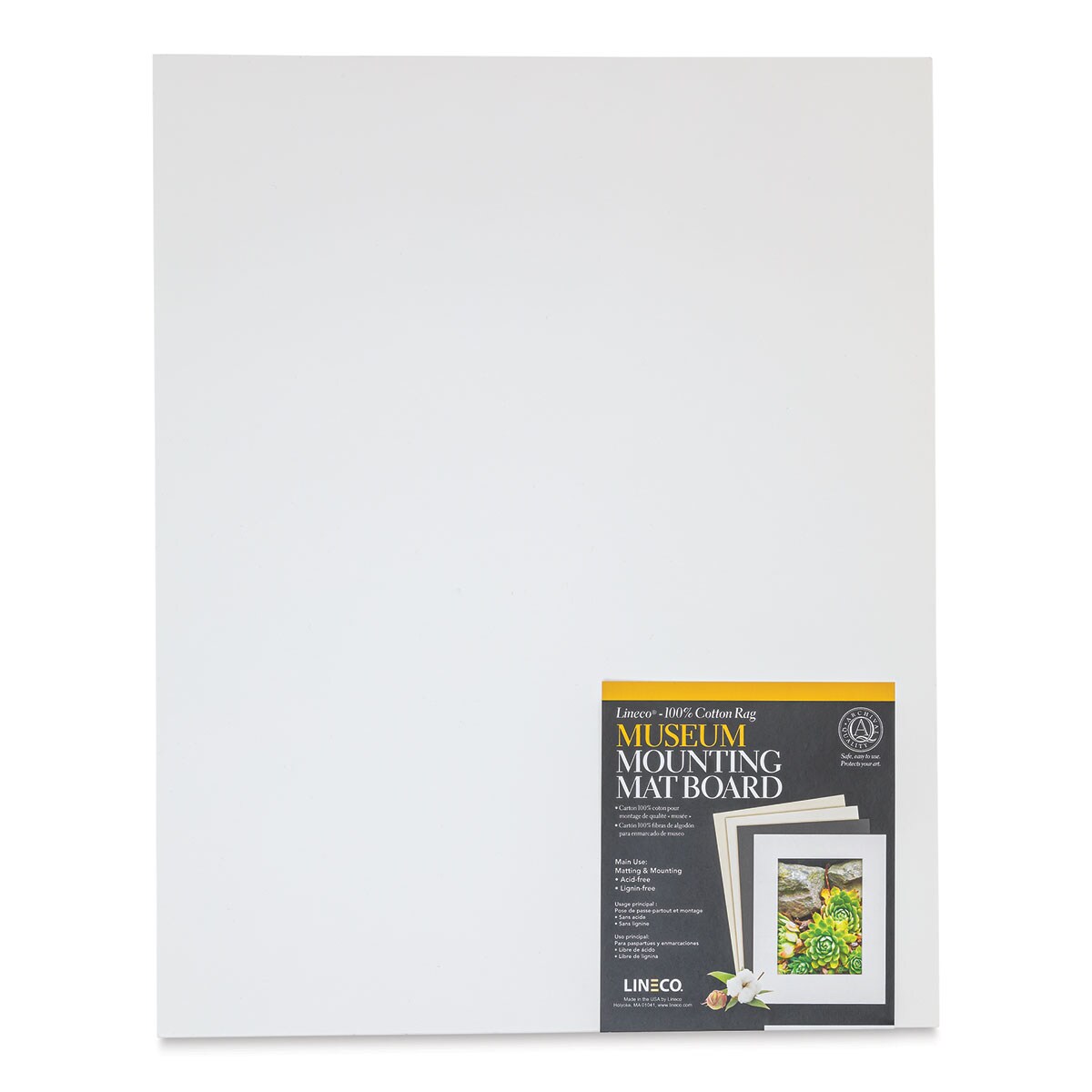 Lineco Cotton Rag Museum Mounting Boards - Pkg of 25,  White, 16&#x22; x 20&#x22;