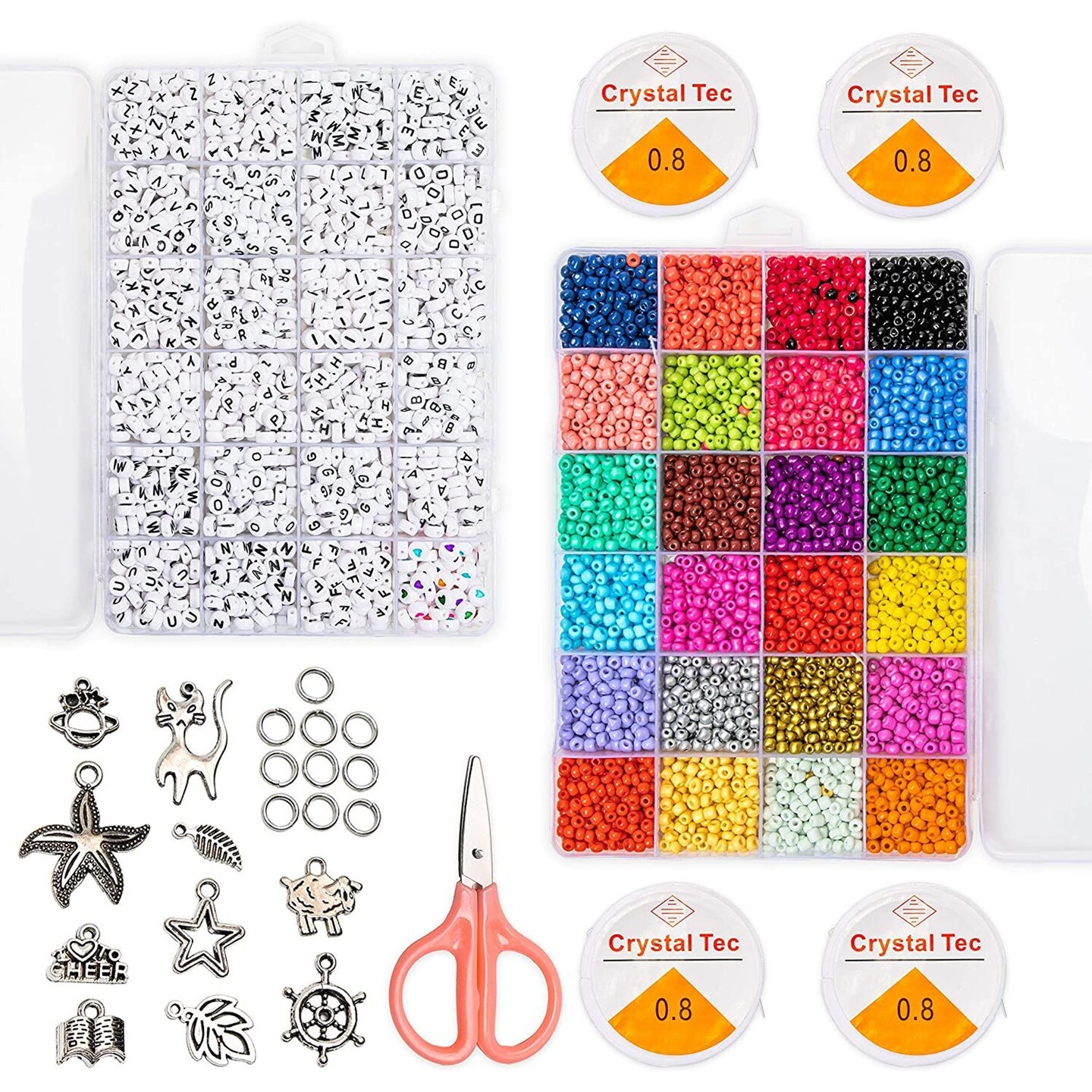 Jewelry Making Supplies, Alphabet Beads and Charms (5,026 Pieces Total)