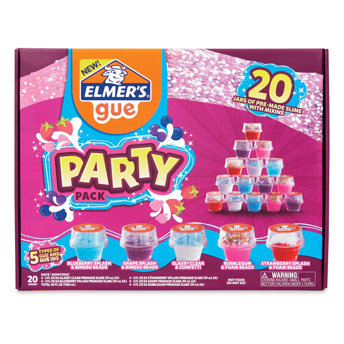 Elmer&#x27;s Gue Premade Slime - Party Pack, 2 oz