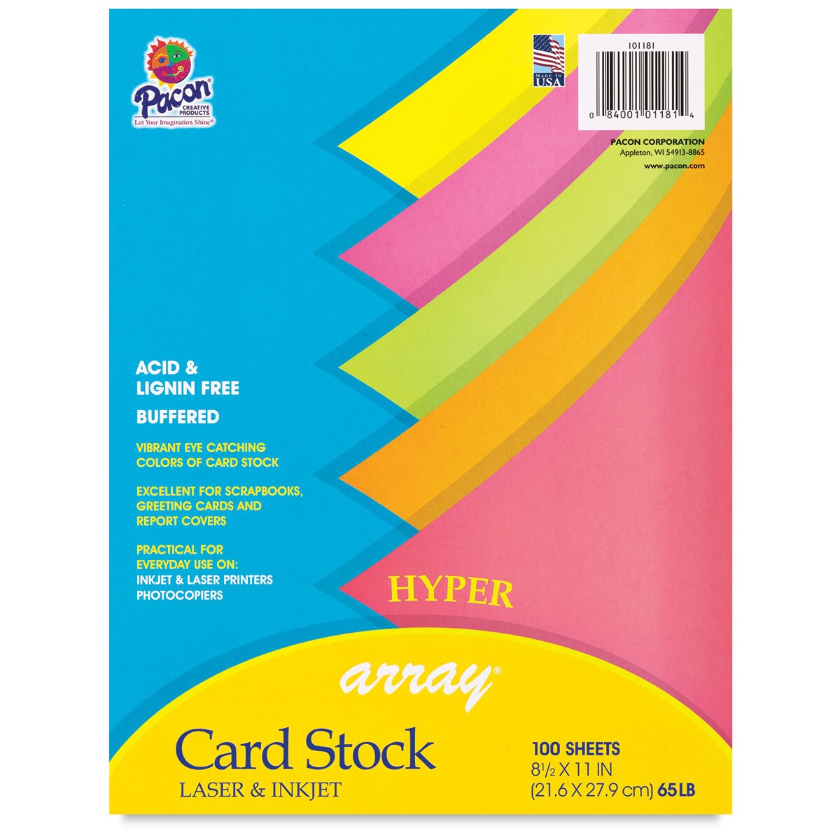 Pacon Card Stock - Hyper Colors, 8-1/2
