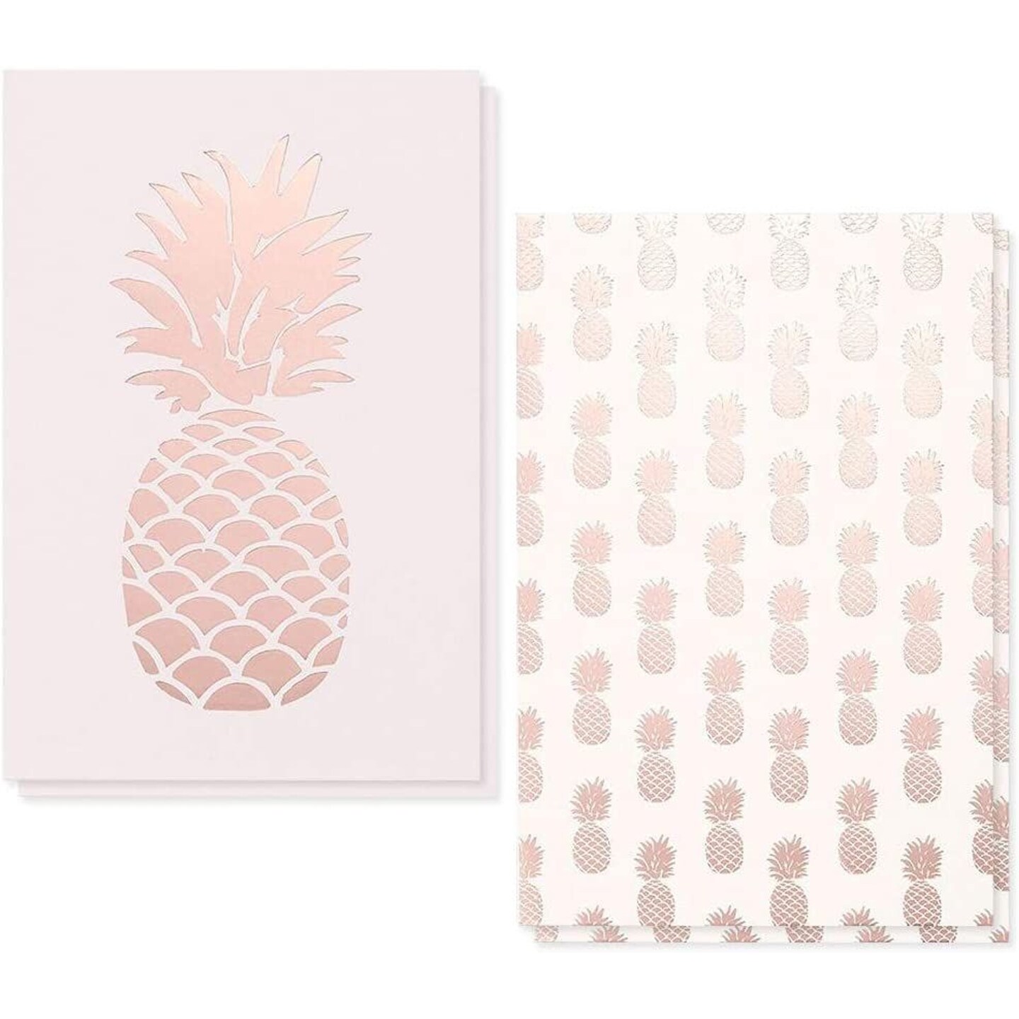 36-Pack All Occasion Greeting Cards in Pink Foil Pineapple Designs, Envelopes Included, 4x6