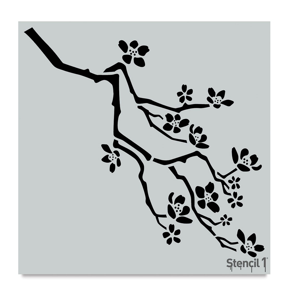 Stencil1 Stencil - Cherry Blossom, 11&#x22; x 11&#x22;