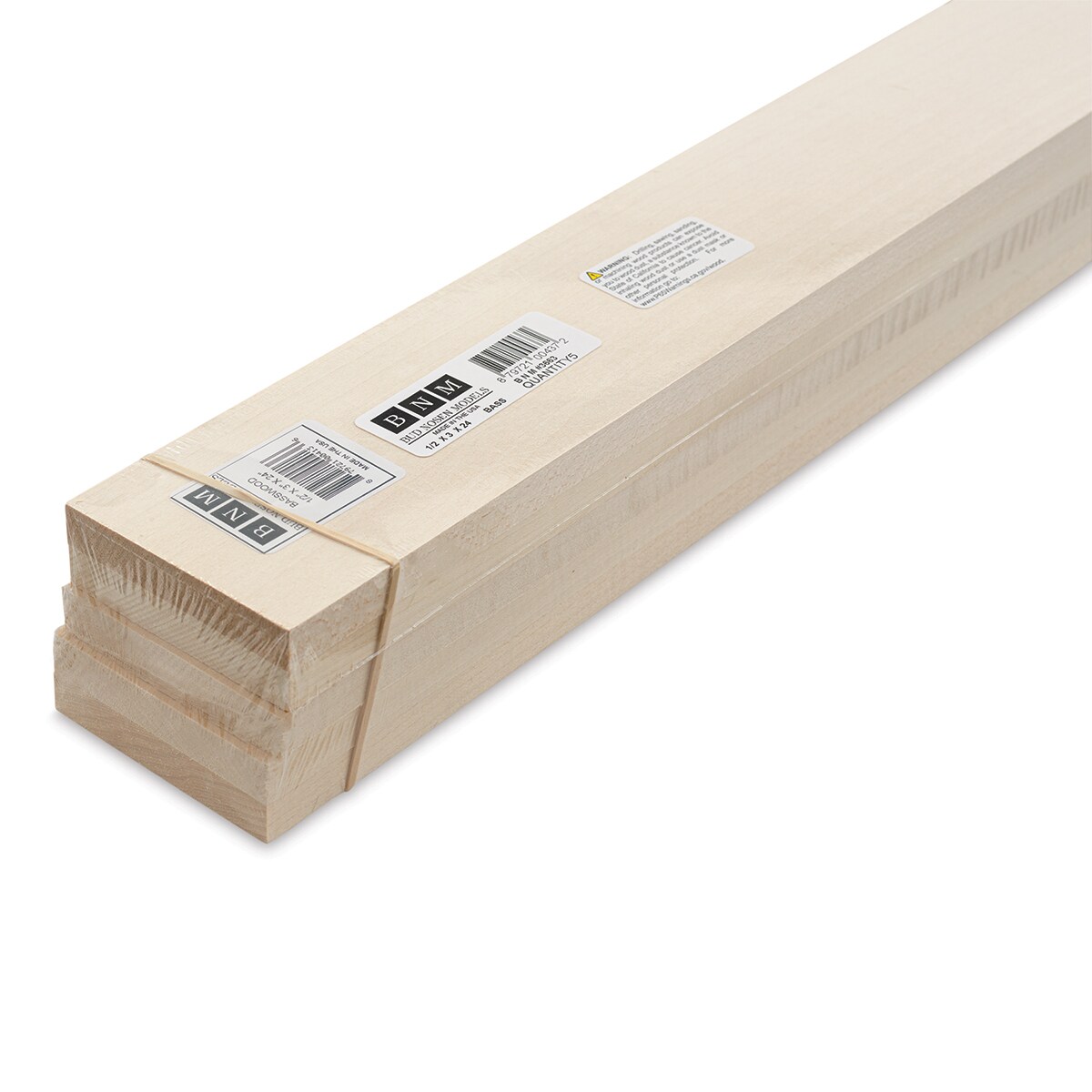 Bud Nosen Basswood Sheets - 1/2&#x22; x 3&#x22; x 24&#x22;, 5 Sheets