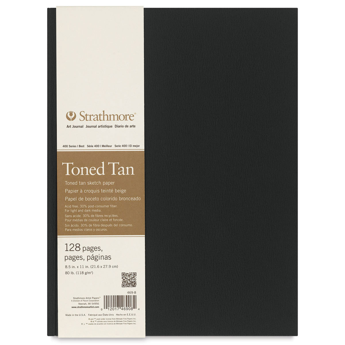 Strathmore 400 Series Toned Sketch Journal - 11" x 8-1/2", 128 pages, Warm Tan, Hardbound