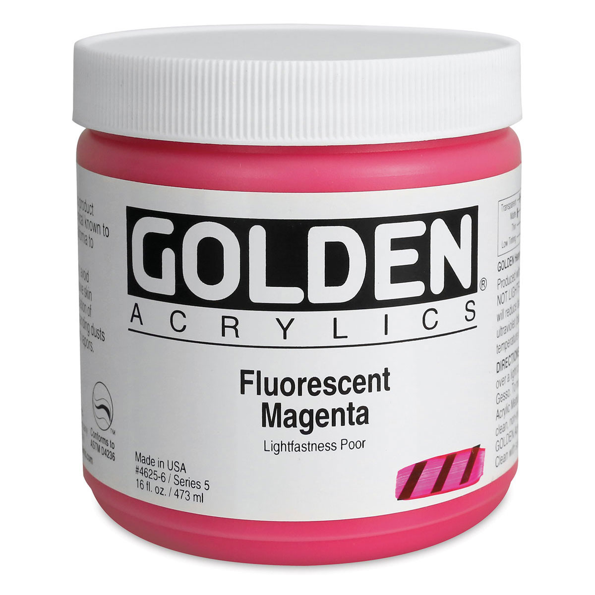 Golden Heavy Body Acrylic Paint - Fluorescent Magenta, 16 oz jar