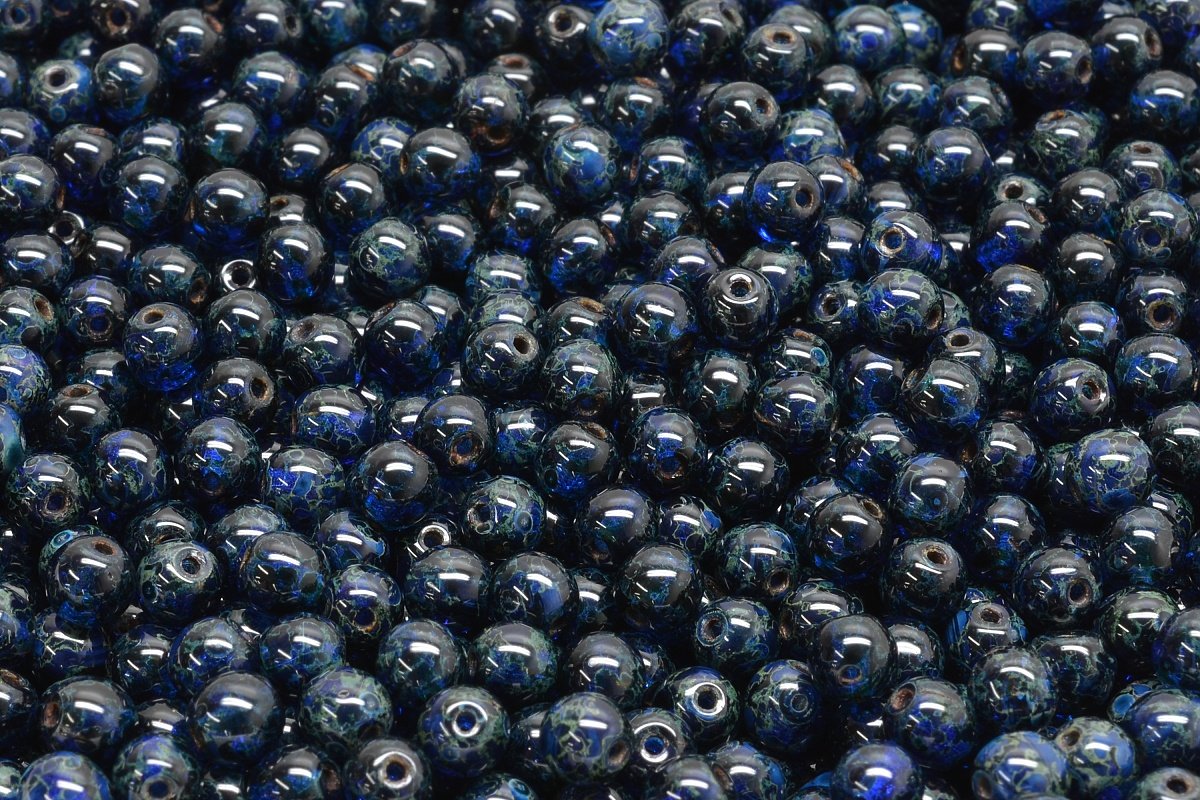 Perles à DIY Khéops 6mm - Couleur Sapphire Travertin Dark - Lot De 10g - Made In France