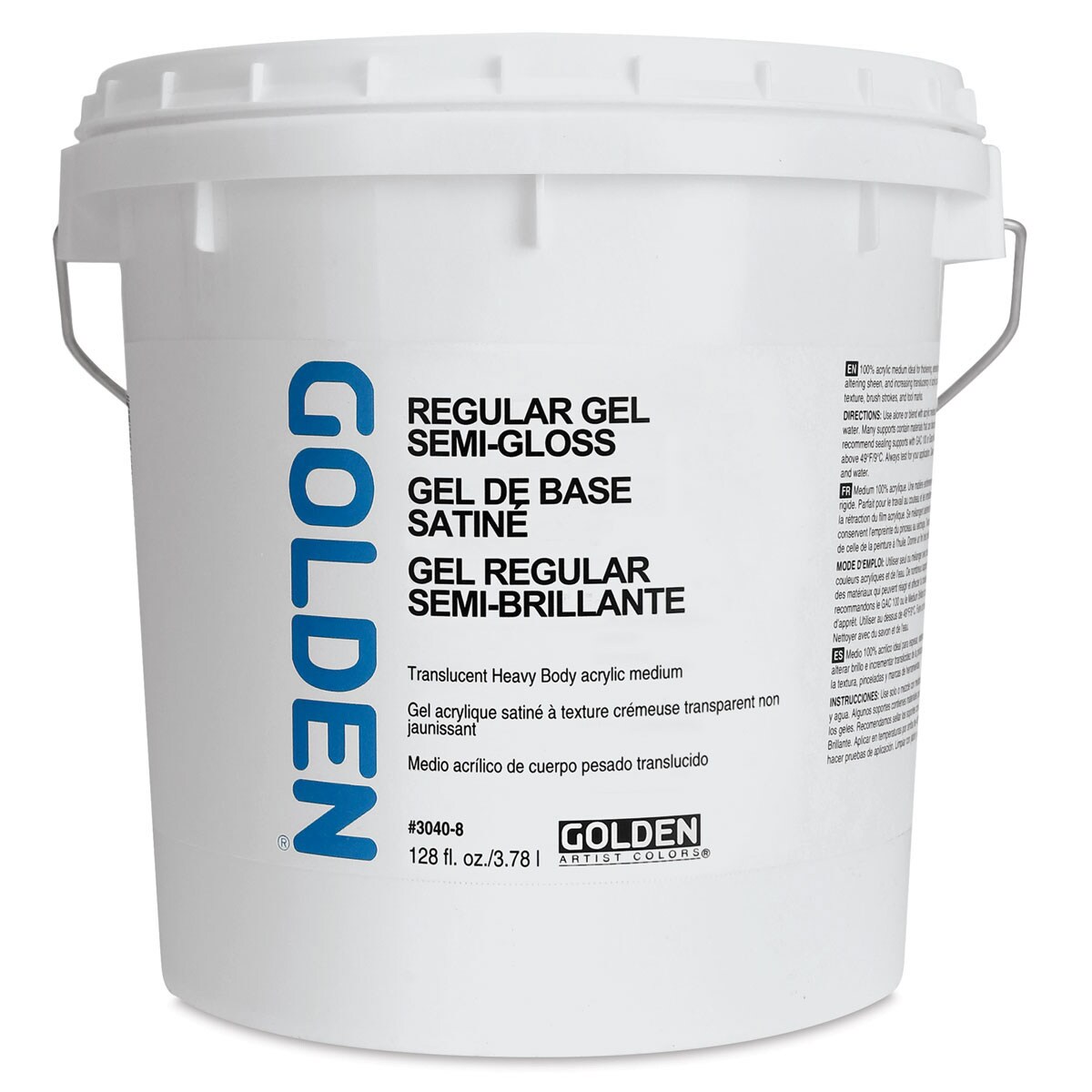 Golden Regular Acrylic Gel Medium - Semi-Gloss, 128 oz tub