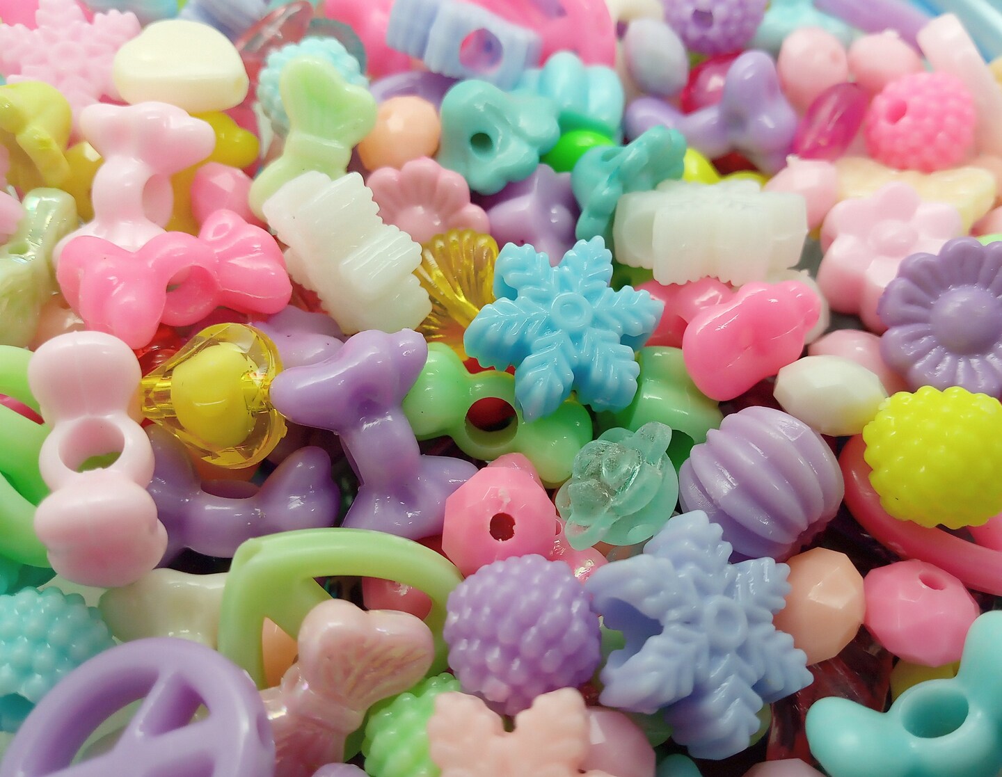 Cute Acrylic Bead Mix, Colorful Mixed Shapes, 160 piece Assortment, Adorabilities