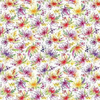 Full Bloom Medium Floral by P and B Textiles Cotton Fabric by the yard