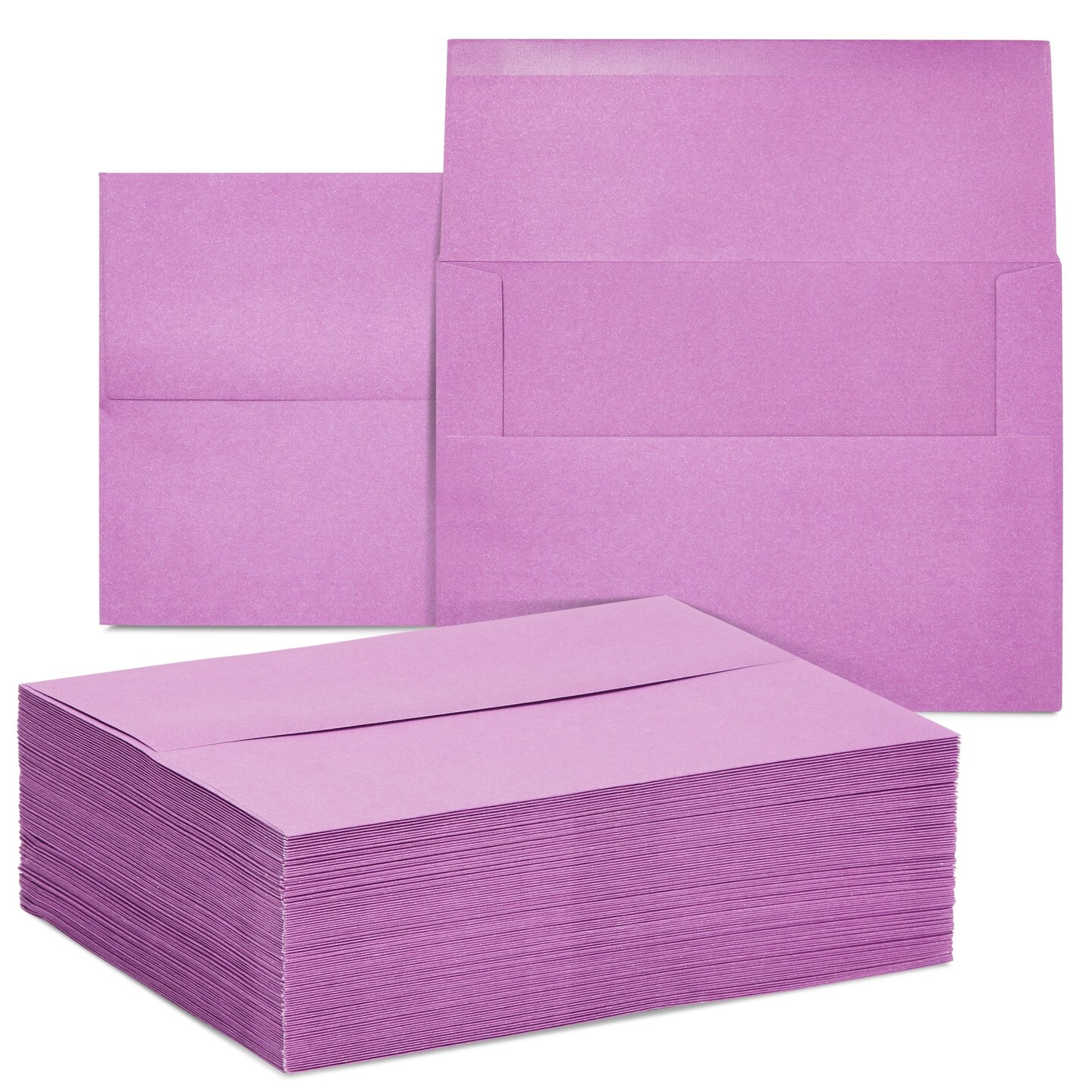 100 Pack Purple Envelopes 5x7, A7 Size for Greeting Cards, Mailing, Wedding Invitations