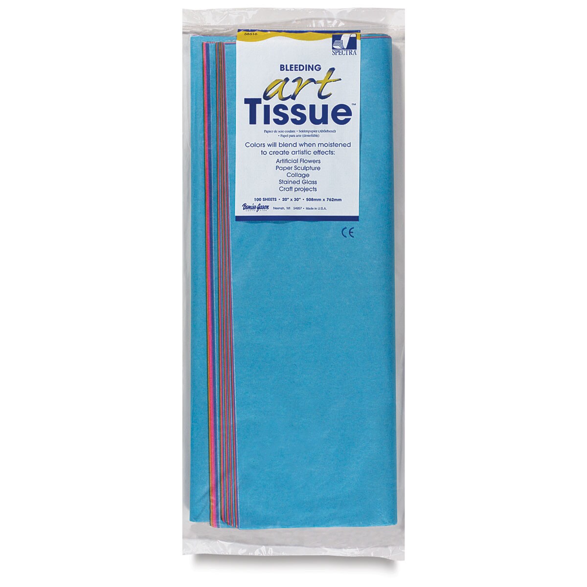 Spectra Deluxe Bleeding Art Tissue 20" x 30", Assorted, 100 Sheets