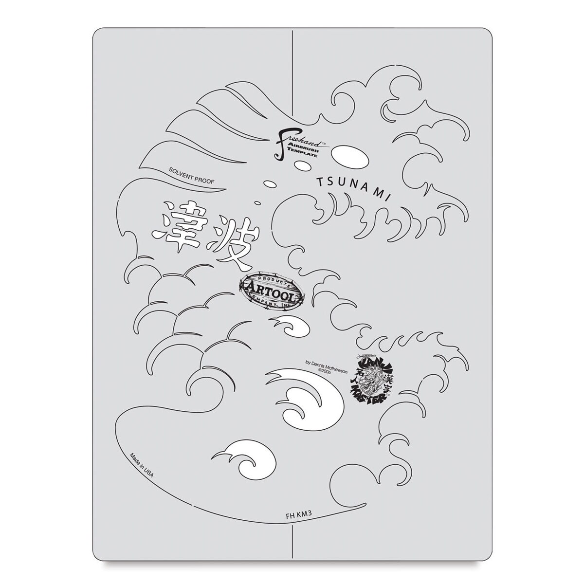 Iwata Artool Freehand Template - Kanji Master Tsunami Wave