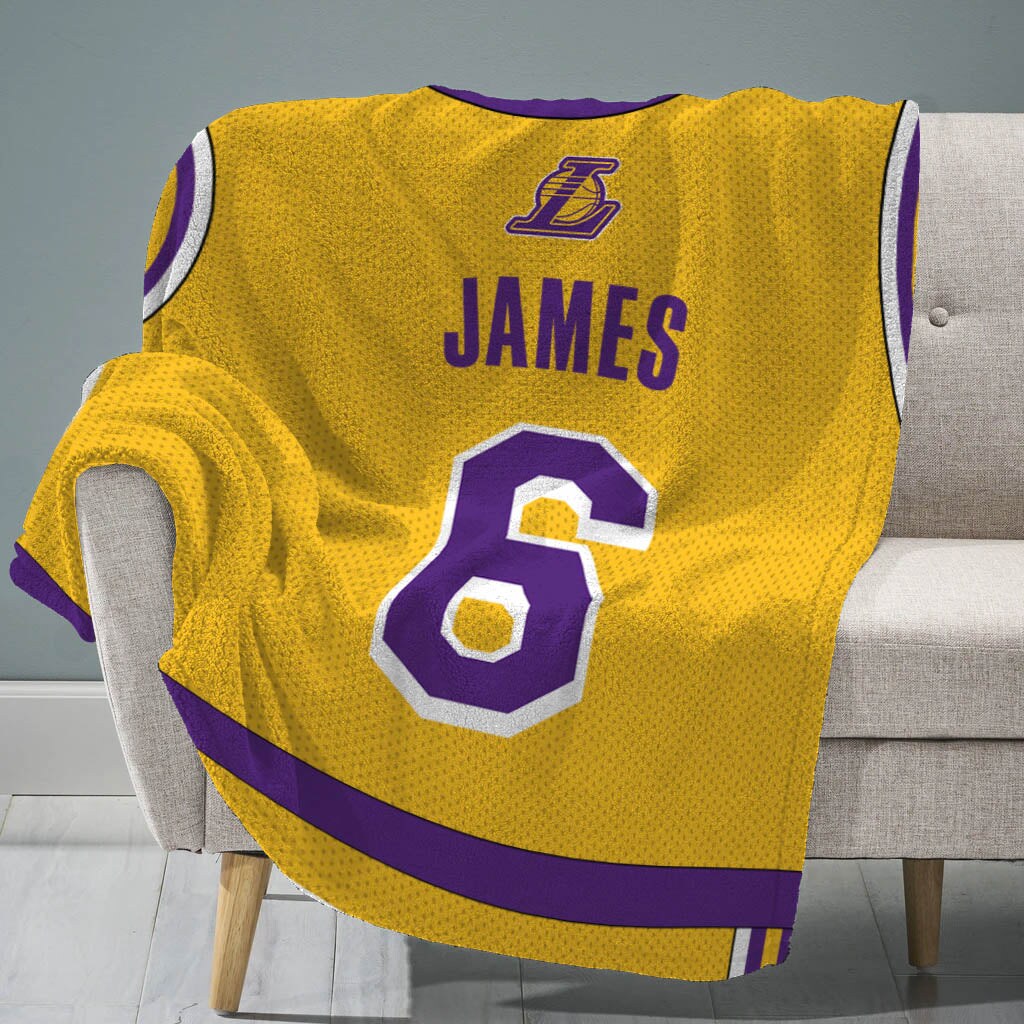 Sleep Squad Los Angeles Lakers LeBron James 60&#x201D; x 80&#x22; Raschel Plush Blanket