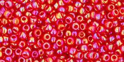 Toho 11/0 Round Japanese Seed Bead, TR11-165C, Transparent AB Ruby