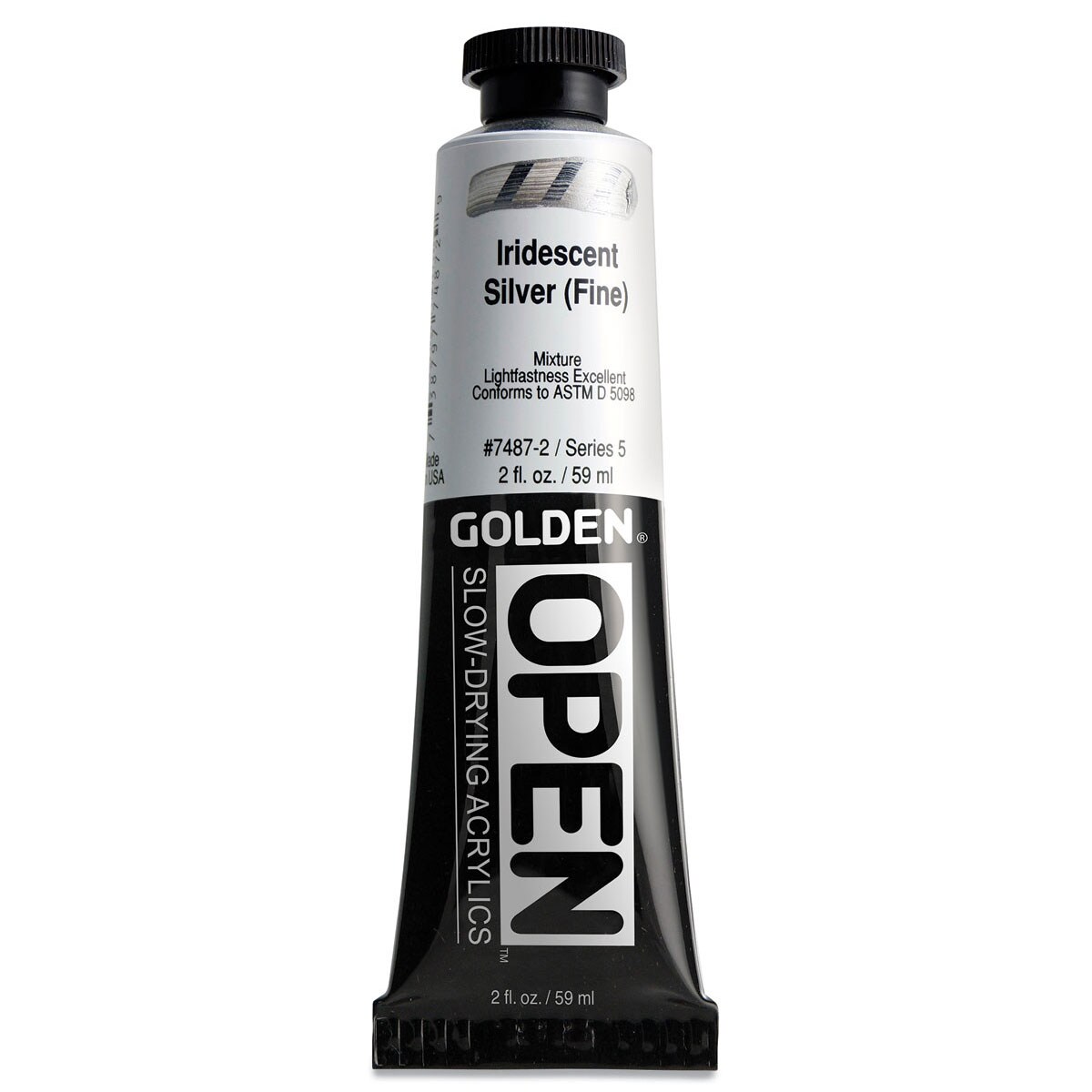 Golden Open Acrylics - Iridescent Silver (Fine), 2 oz Tube