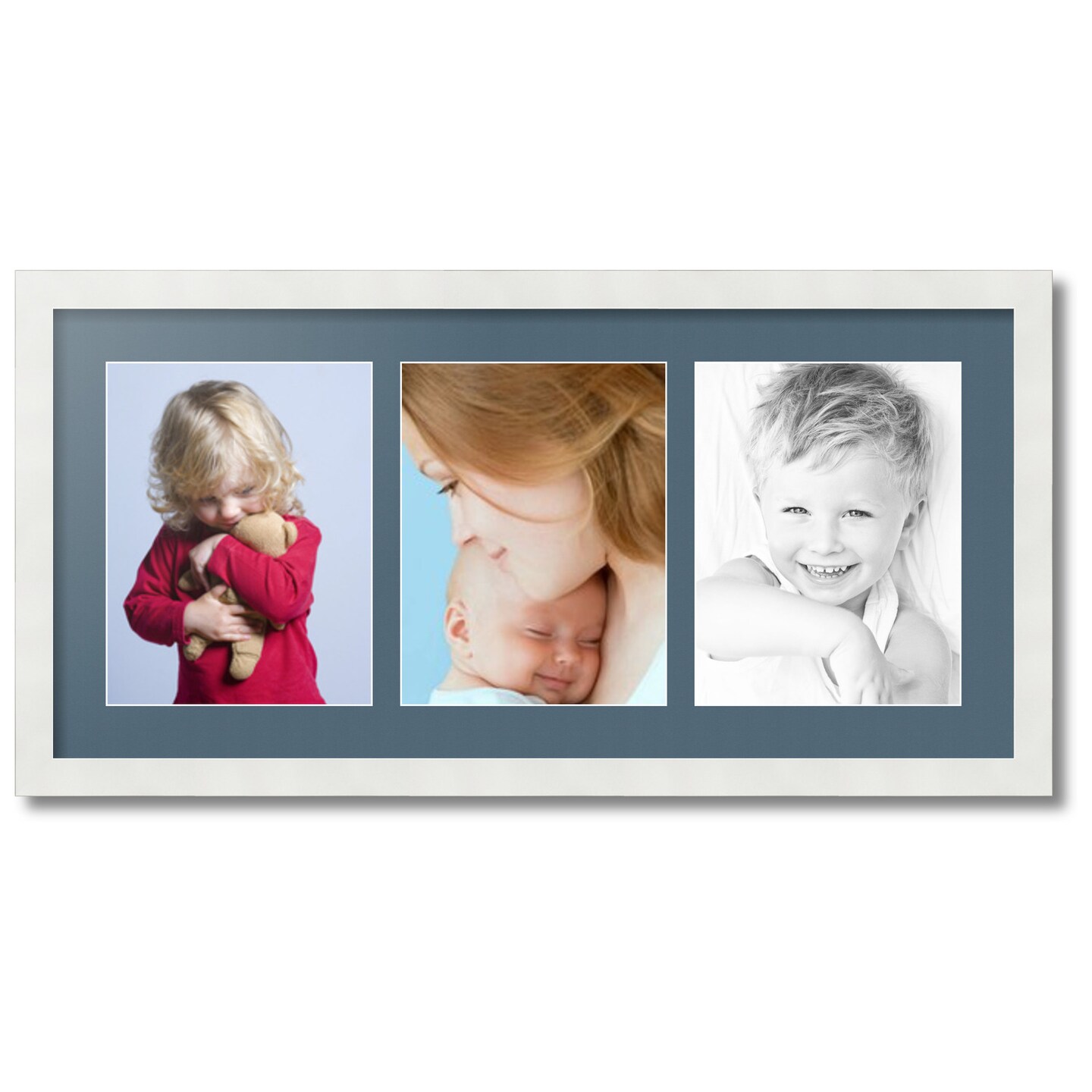 ArtToFrames Collage Photo Picture Frame with 3 - 8.5x11 inch Openings, Framed in White with Over 62 Mat Color Options and Plexi Glass (CSM-3966-28)