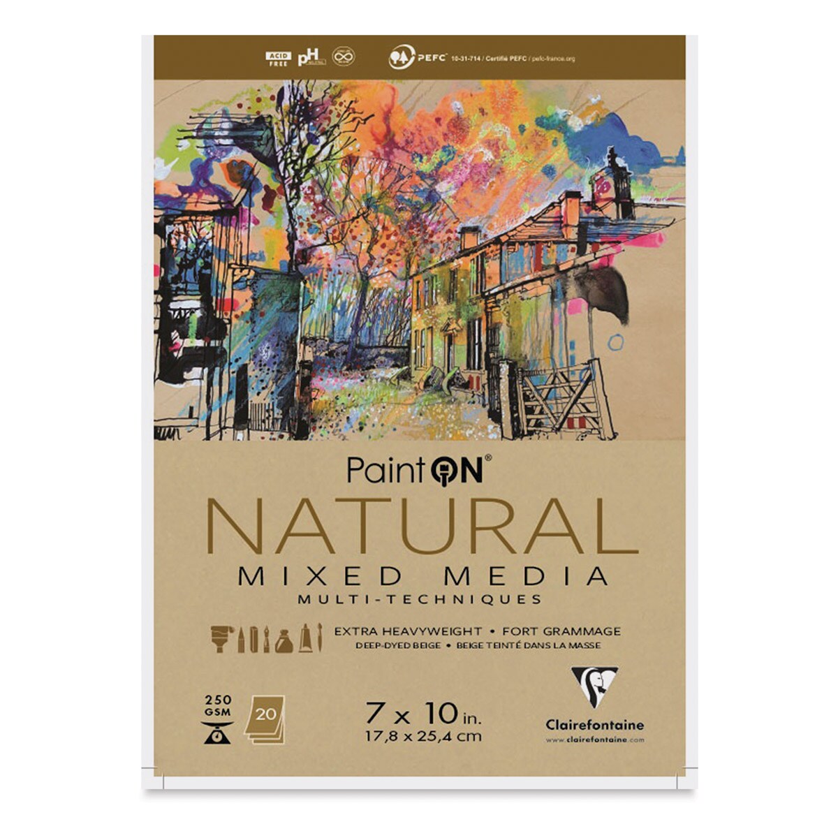 Clairefontaine PaintOn Mixed Media Pad Natural 7 X 10 20 Sheets