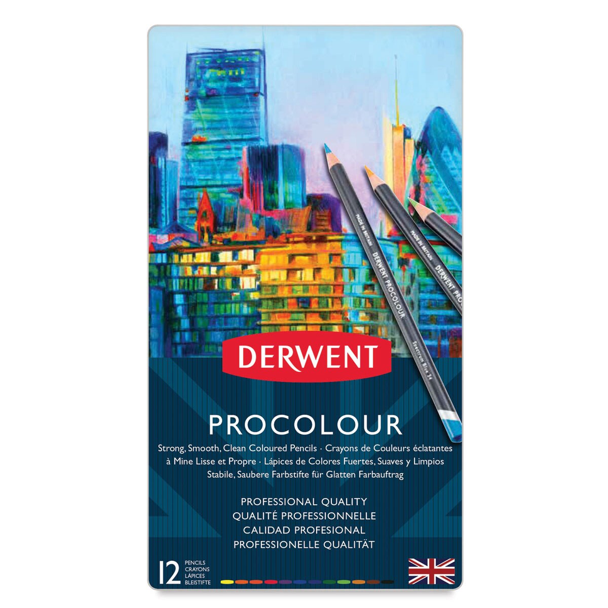 Derwent ProColour Colored Pencils - Set of 12, Assorted Colors