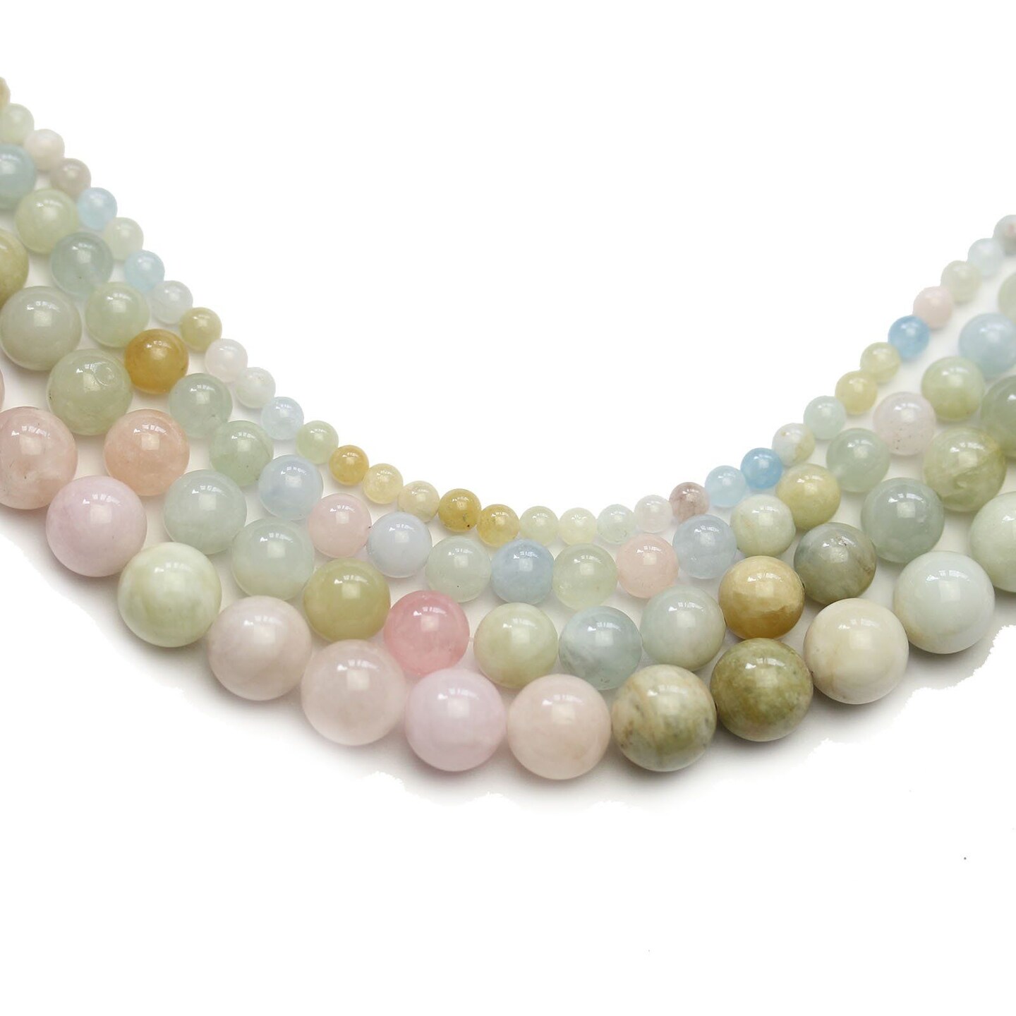 Multi-pack - Morganite Stone Round Beads (sizes 4mm, 6mm, 8mm, 10mm)