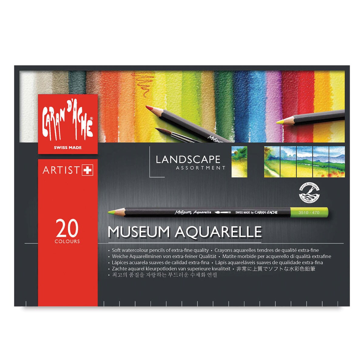 Caran D'Ache Museum Aquarelle Pencil Set - Set of 20, Landscape Colors