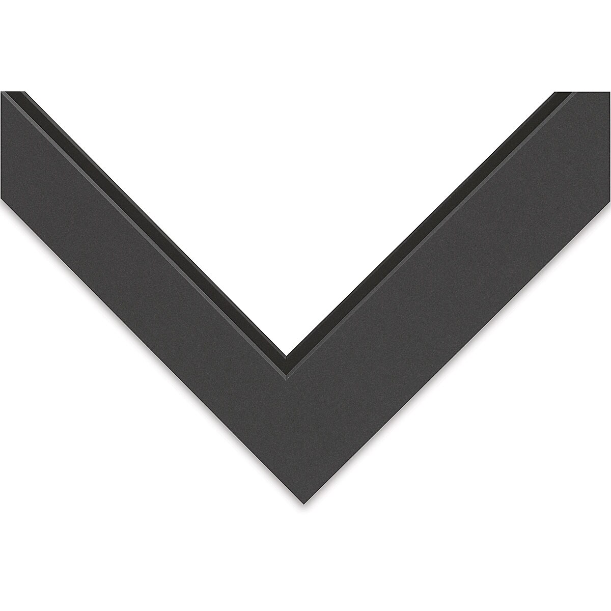 Crescent Select Conservation Solids Pre-Cut Double Mat - Dark Gray/Deep Black, 4 ply, 11&#x22; x 14&#x22;