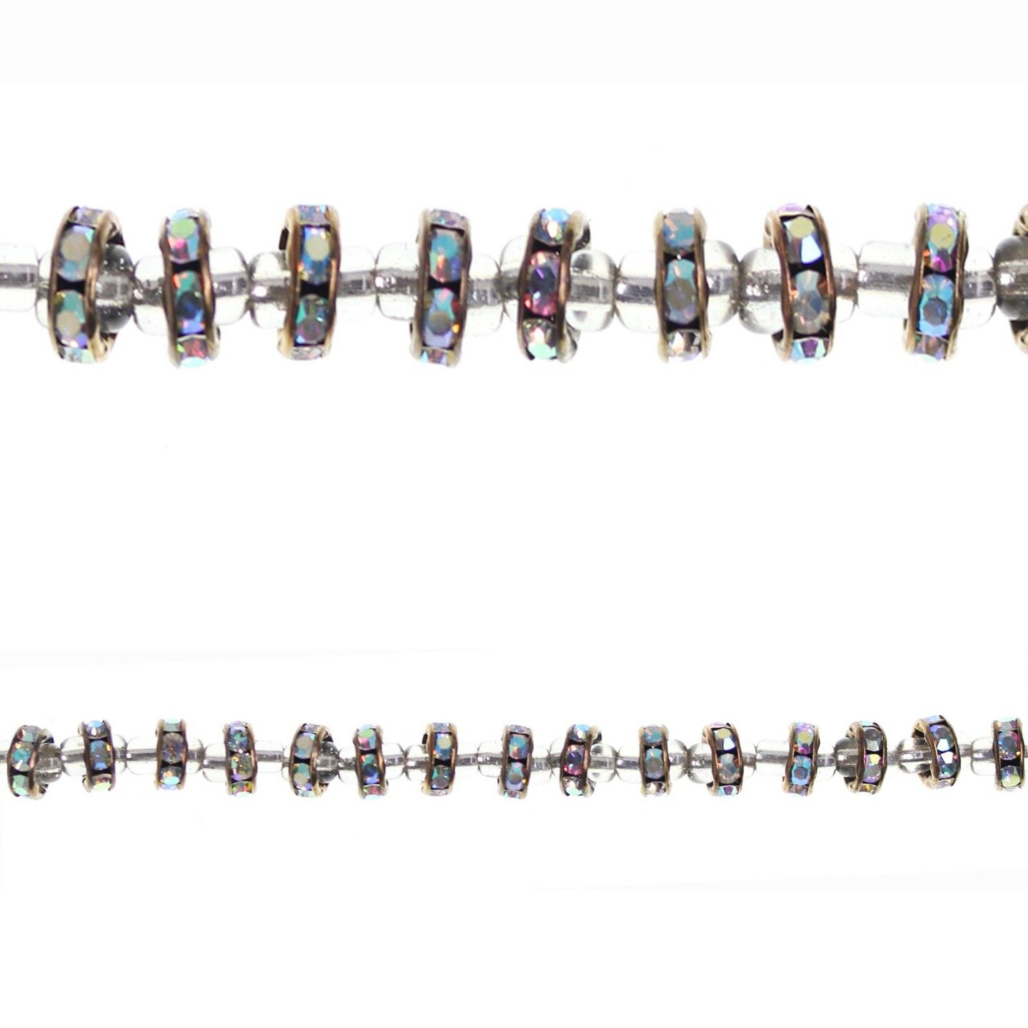 Brass Plated Crystal A/B 8mm Rhinestone Rondell Beads Michaels