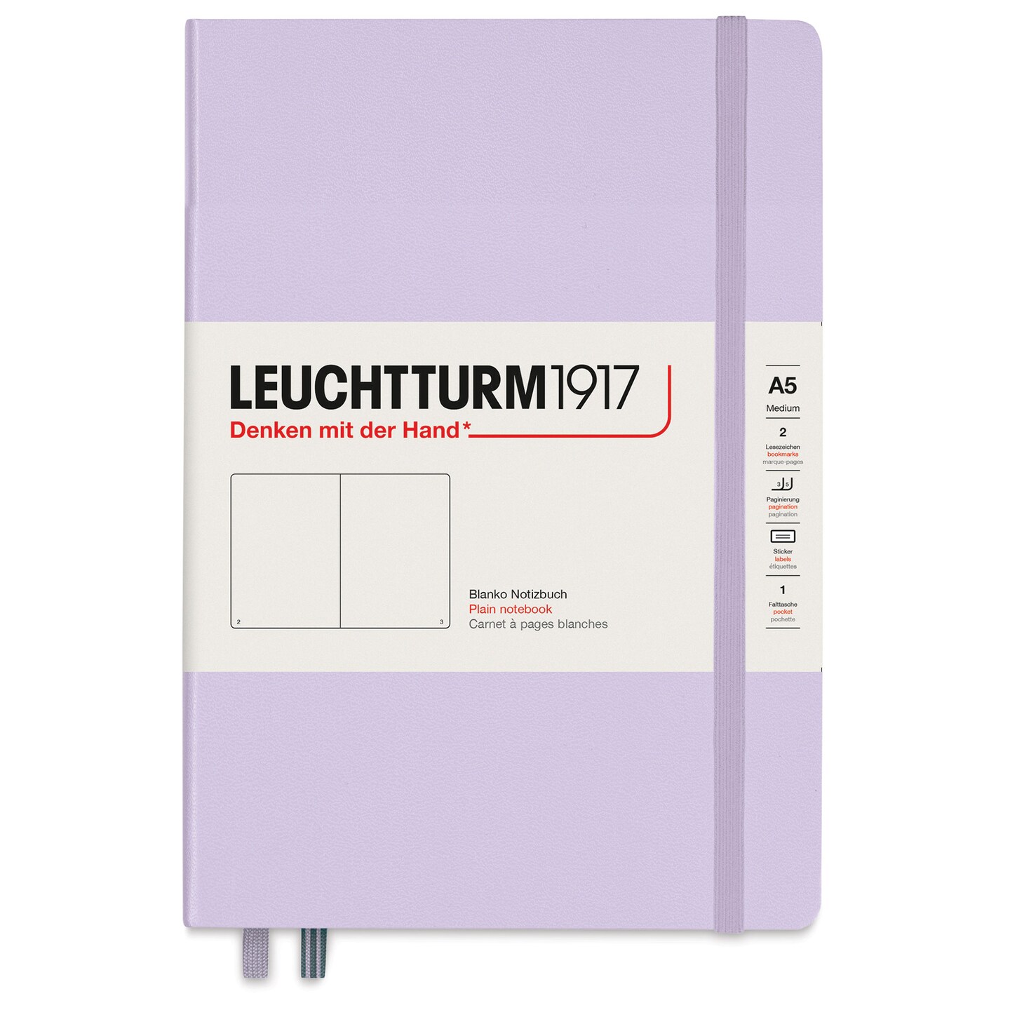 Leuchtturm1917 Blank Hardcover Notebook - Lilac, 5-3/4&#x22; x 8-1/4&#x22;