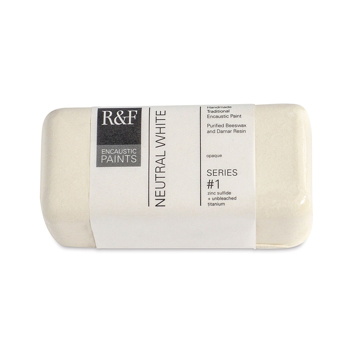 R&#x26;F Encaustic Paint Block - Neutral White, 104 ml block