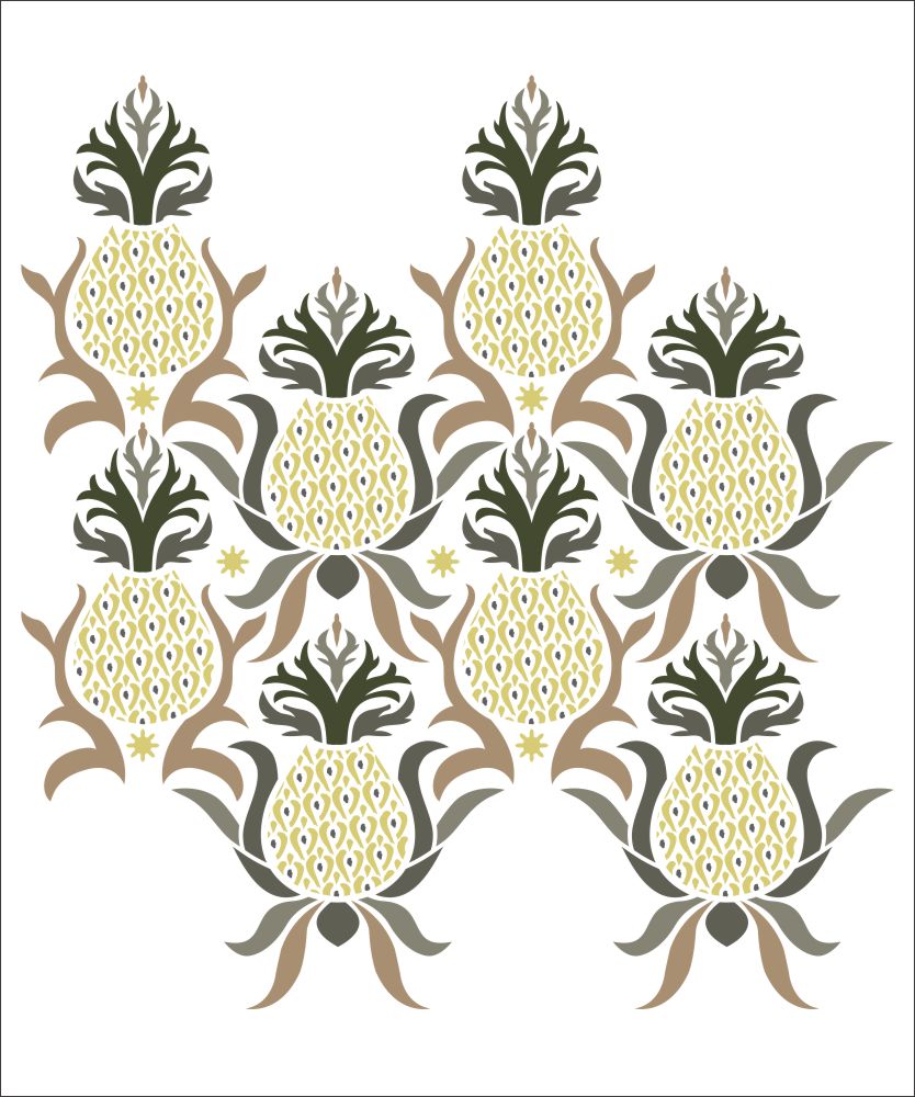 Antique Pineapple Wall Stencil
