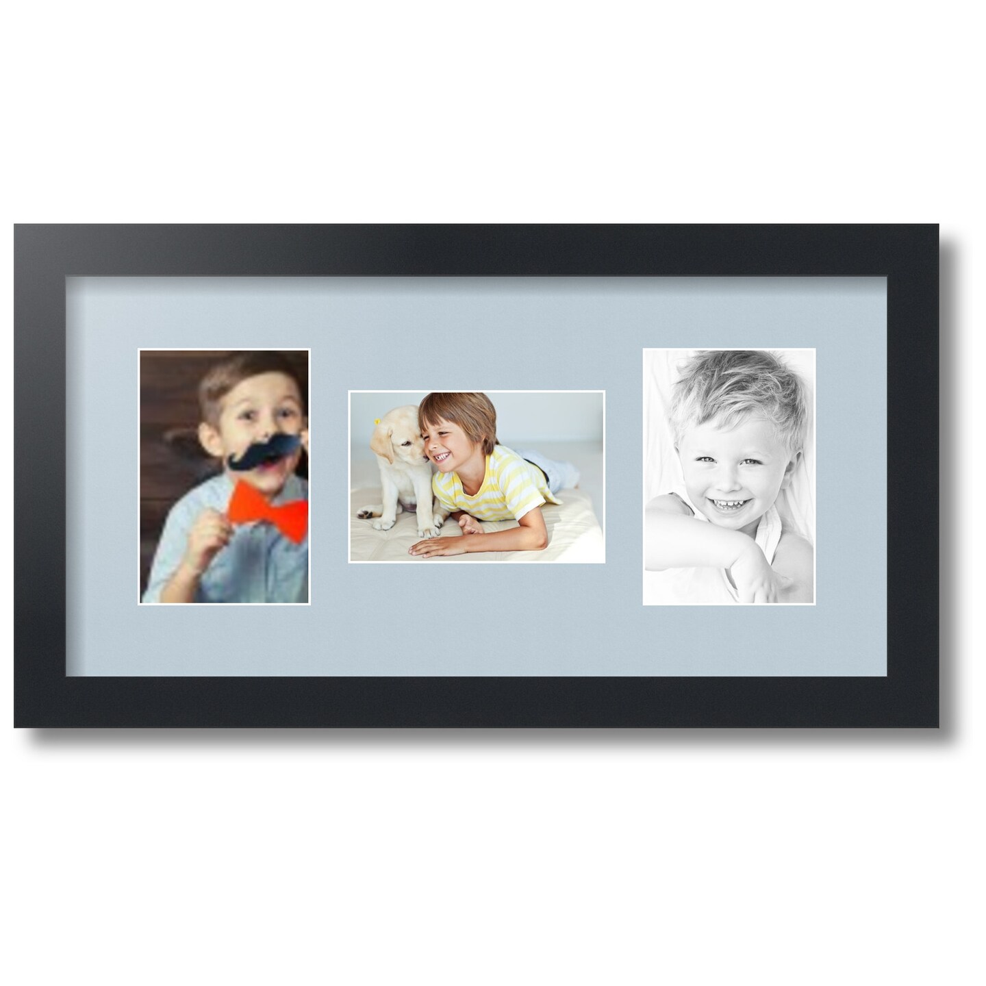 ArtToFrames Collage Photo Picture Frame with 3 - 4x6 inch Openings, Framed in Black with Over 62 Mat Color Options and Regular Glass (CSM-3926-113)